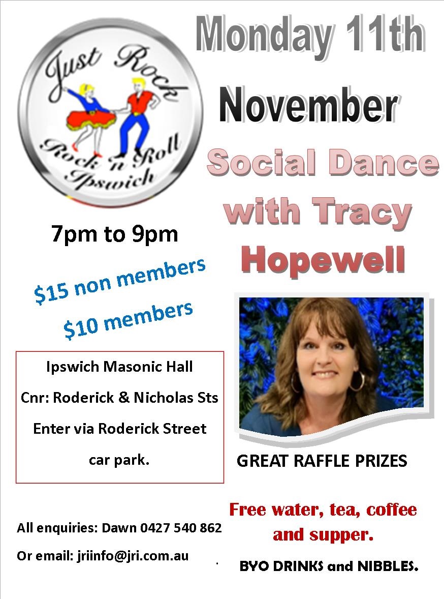 Social with Tracy Hopewell @ Ipswich Masonic Centre Hall